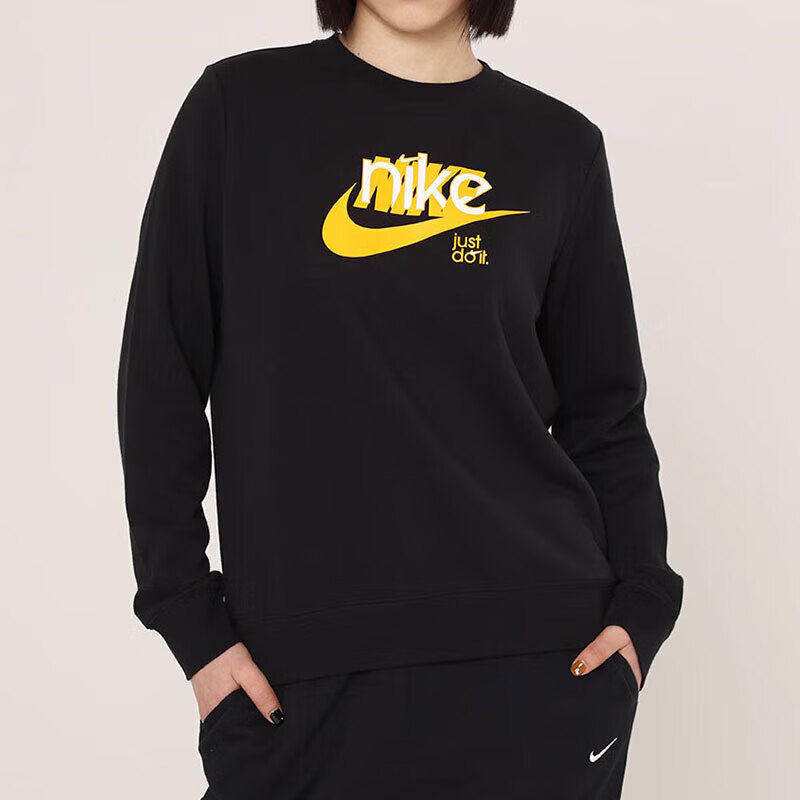 Nike耐克女子圆领卫衣针织套头衫秋季新款上衣透气运动装防风外套