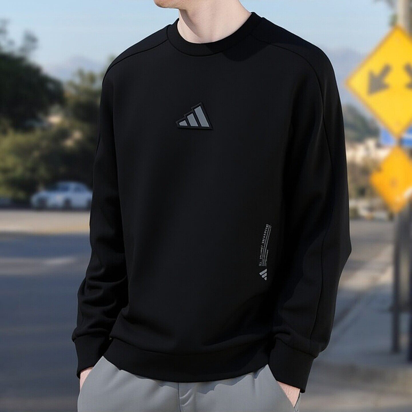 Adidas卫衣男秋季新款黑