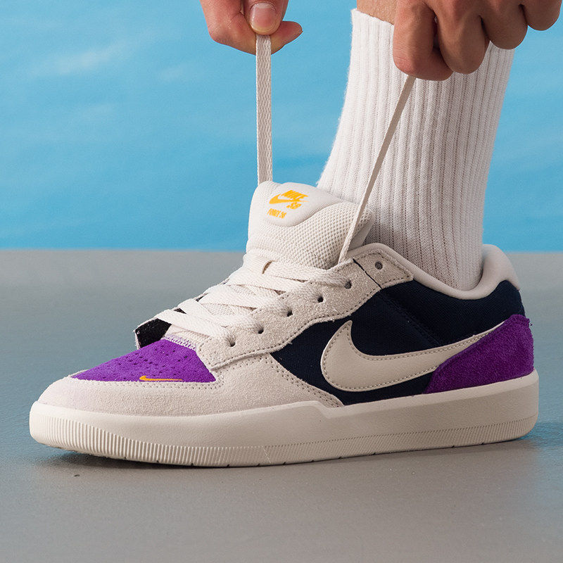 NIKE耐克男鞋夏季SB Force 58滑板鞋时尚翻毛皮轻便低帮休闲鞋子