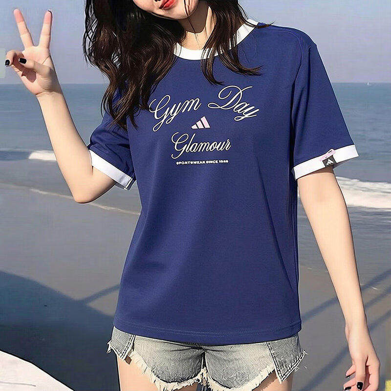 阿迪达斯短袖t恤女夏季圆