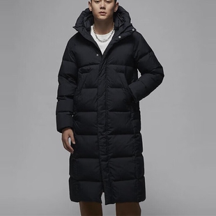 耐克乔丹正品长款羽绒服AJ篮球运动服男子连帽外套冬季新款上衣