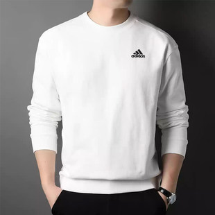 阿迪达斯加绒卫衣男外套2025冬季运动服保暖长袖白色套头衫IB2713