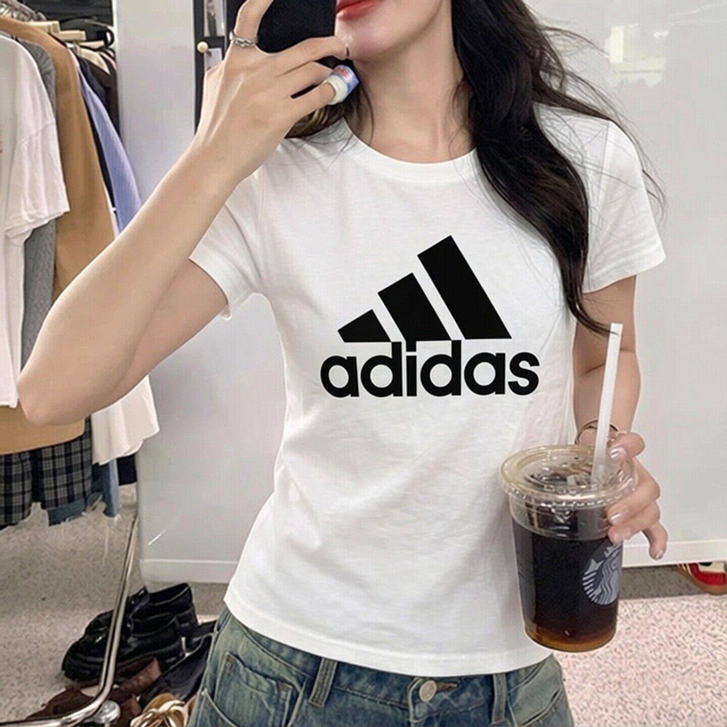 Adidas白色短袖女t恤夏季