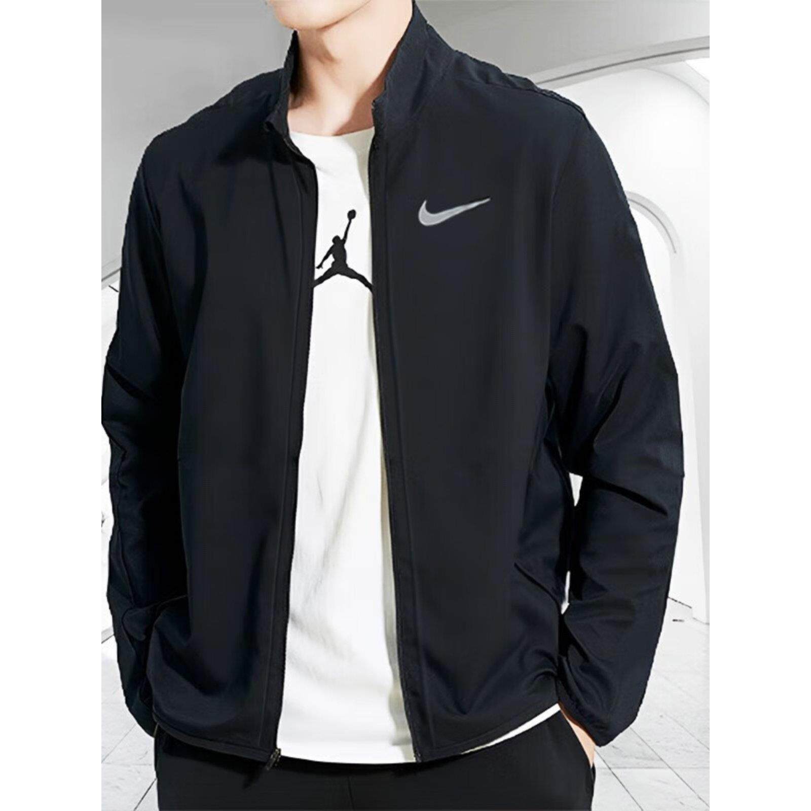 立领外套NIKE耐克正品速干防风衣男子梭织上衣新款运动装休闲夹克