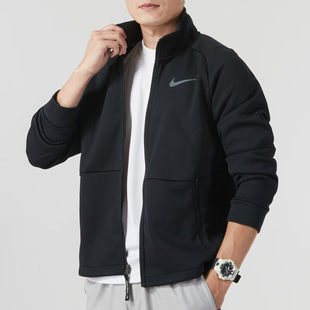 Nike耐克立领外套男士正品秋季休闲运动服卫衣女黑色针织宽松夹克