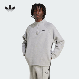 adidas阿迪达斯三叶草半开襟运动长袖套头衫男1/2拉链卫衣 JX1508