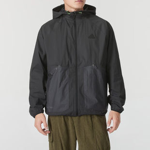阿迪达斯外套男秋季运动服防风跑步训练休闲上衣连帽夹克JI8658