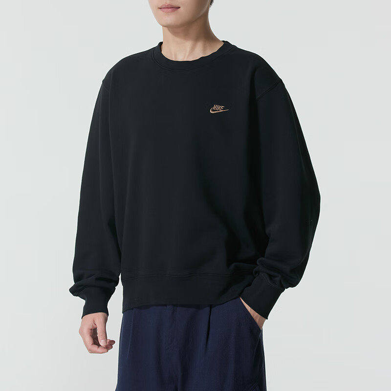 NIKE耐克男士厚T恤男装後背印花秋冬款休闲运动服长袖套头衫IB330