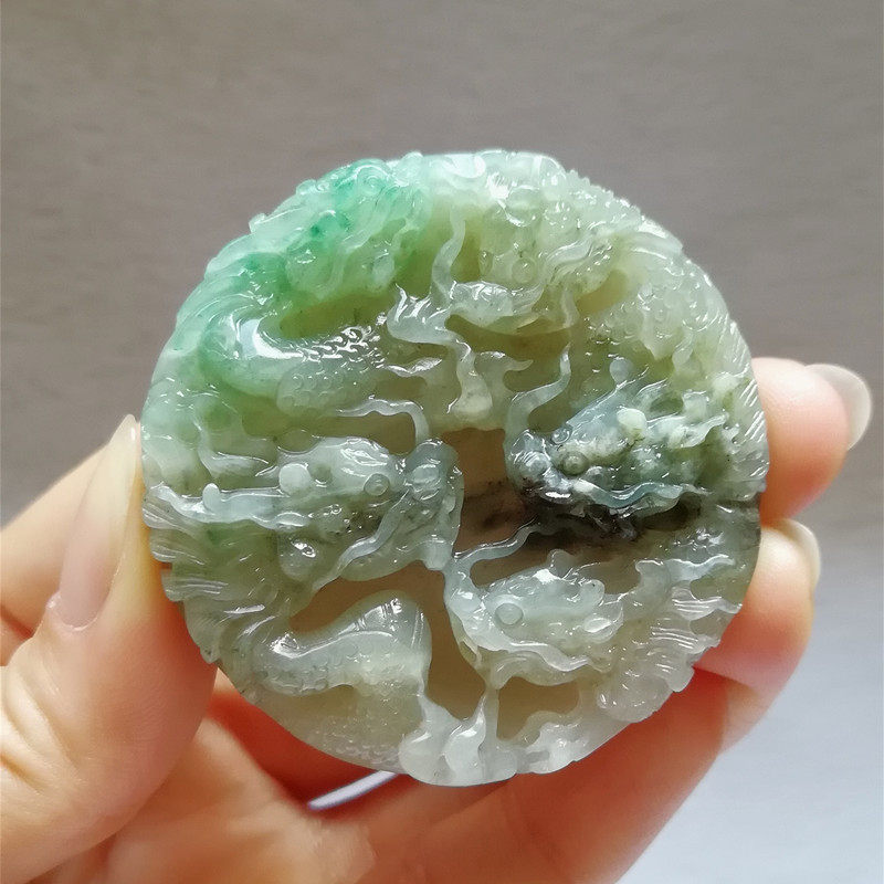 收藏南阳独山玉吊坠五龙壁玉坠苏工独玉佩生意兴隆挂件车挂饰附证