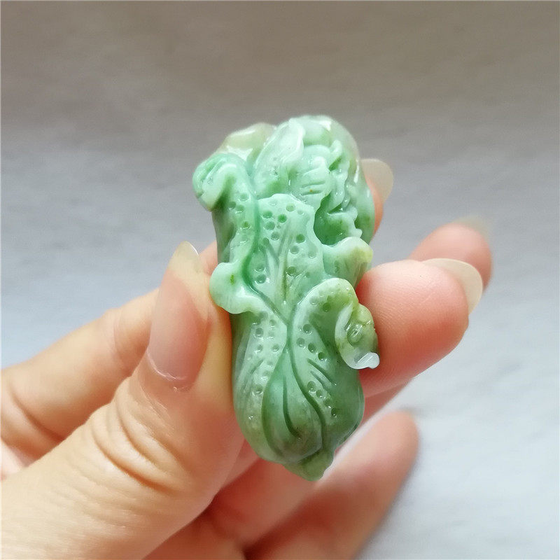 正品南阳玉独玉天然玉石独山玉白菜挂坠玉佩招财男女款玉坠吊坠秒