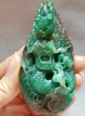 收藏南阳独山玉生肖手把多色