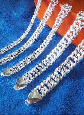 足银加宽霸气风送男友礼物马鞭链