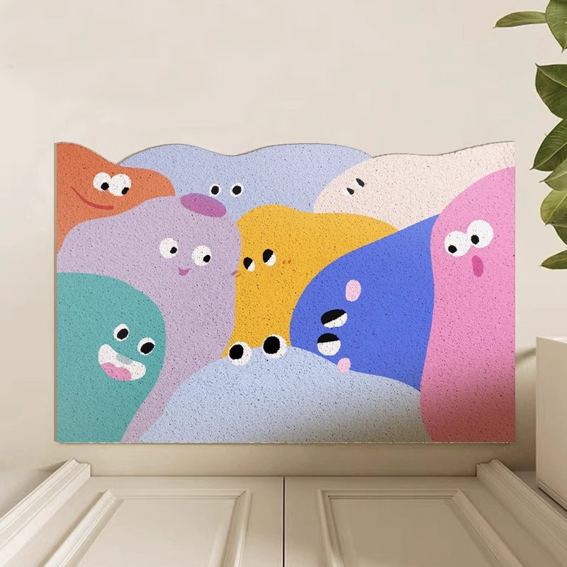 入户地垫家用丝圈多巴胺撞色