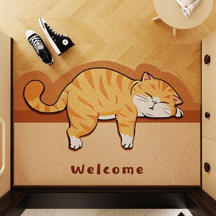 入户地垫耐脏易打理进门脚垫可裁剪猫咪家用丝圈门垫玄关换鞋垫