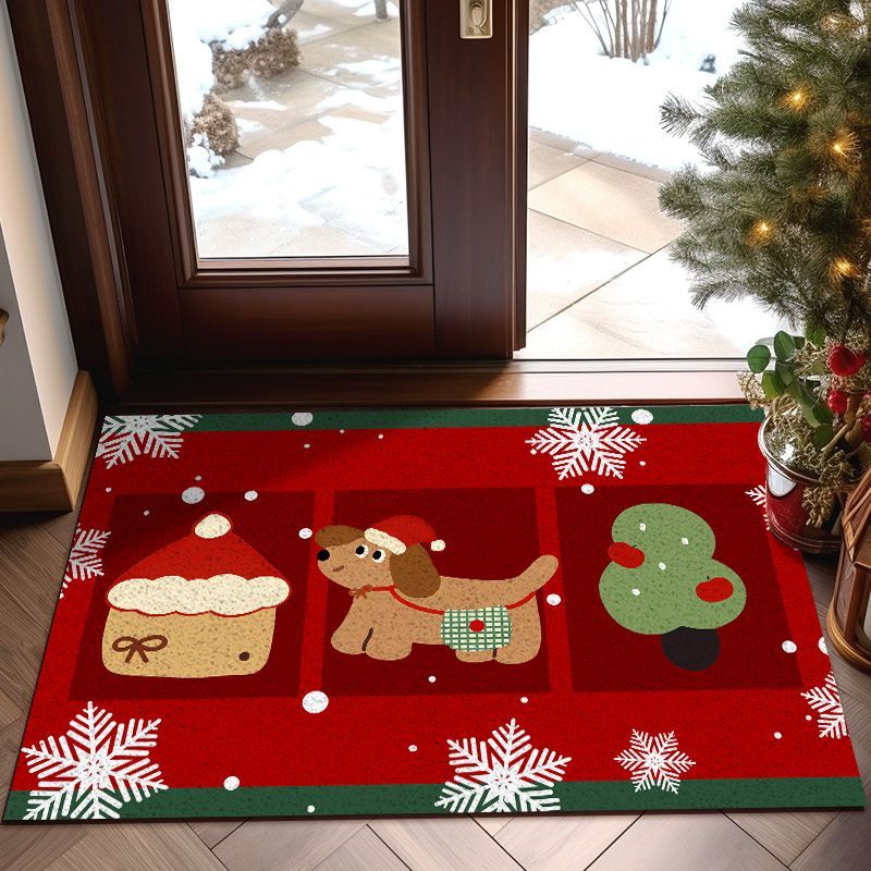入户丝圈地垫圣诞小狗小猫耐脏