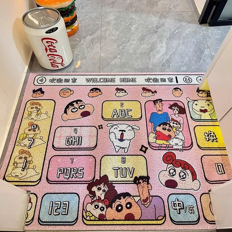 蜡笔小新入户地垫家用丝圈