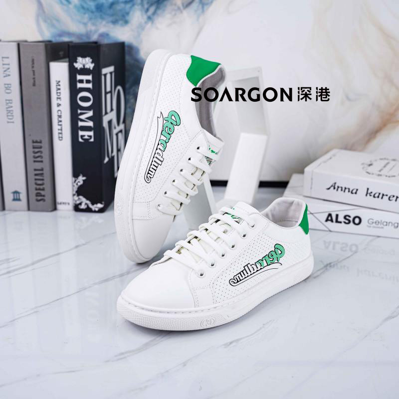 深港专柜2025秋季新款圆头休闲百搭男士浅口小白板鞋子W191C93783