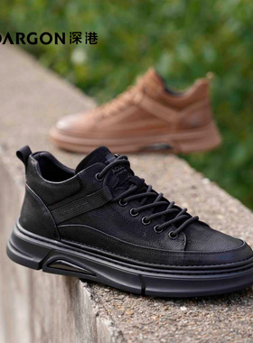 深港专柜2025冬季新品黑色圆头休闲百搭男工装运动板鞋W963D93942