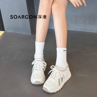 深港专柜2026春季新款系带舒适平底女士休闲运动鞋子L1212C89897