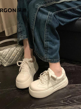 深港专柜2025秋季新品系带圆头浅口舒适女小白单鞋子W1660C89400