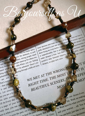 复古色系项链天然晶石高级感中性