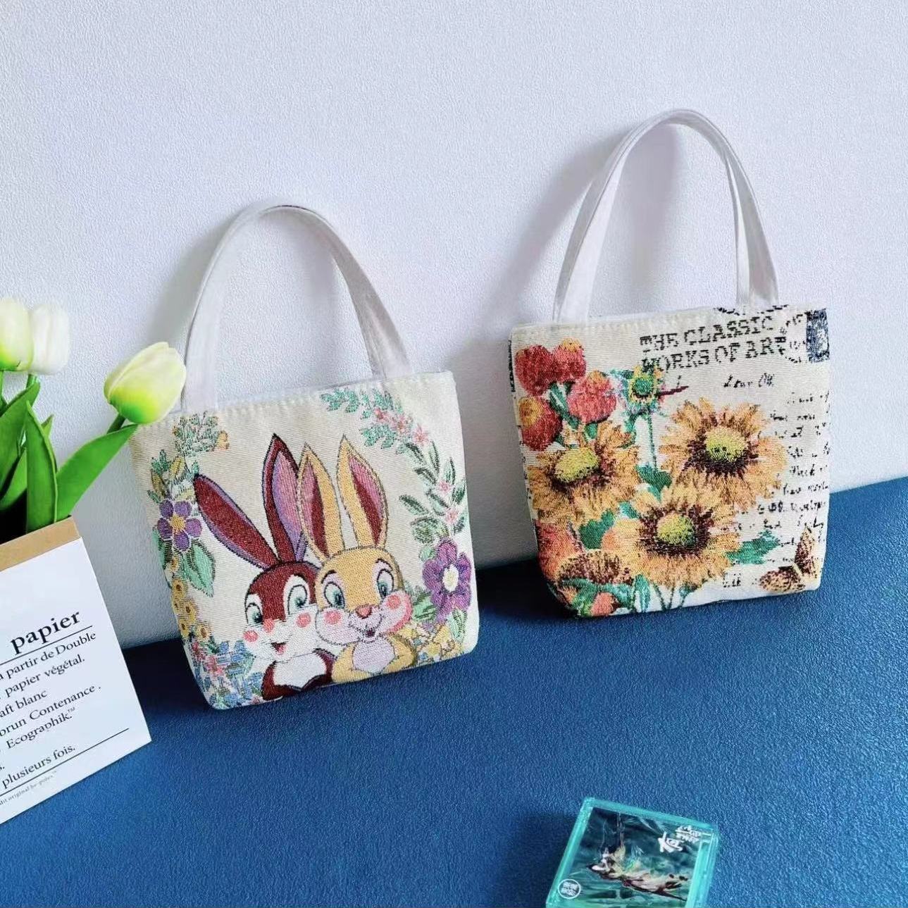 民族风帆布包双面图案金丝刺绣