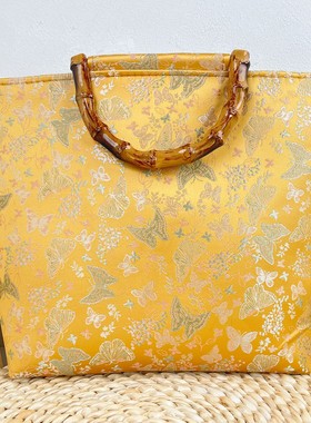 Wo Piao Liang Wo原创设计新中式气质竹节复古大容量国风古典旗袍