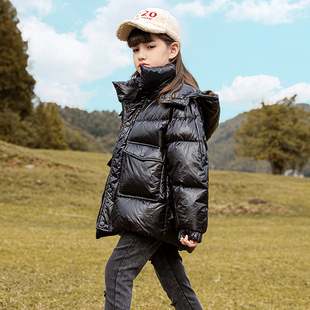 女童羽绒服短款2025新款大童女装免洗外套女孩冬季加厚衣服儿童冬