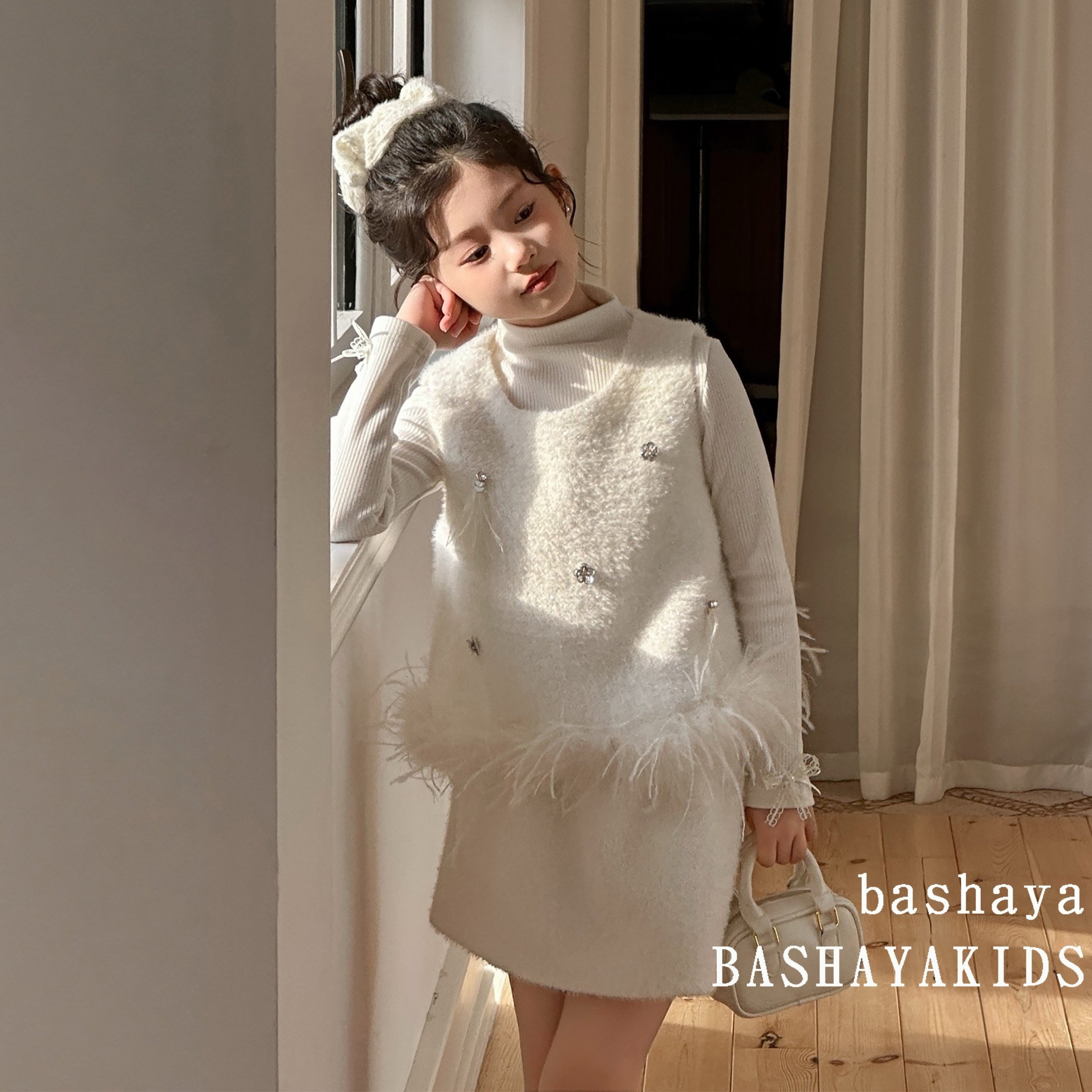 女大童冬装套装2025新款儿童洋气时髦马甲衣服女孩冬季三件套童装