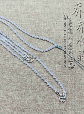 白玛瑙S925纯银泰银配件活口多用毛衣项链泰国佛牌双层挂链可定制