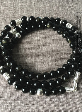 黑曜石水晶泰国佛牌挂链可定制