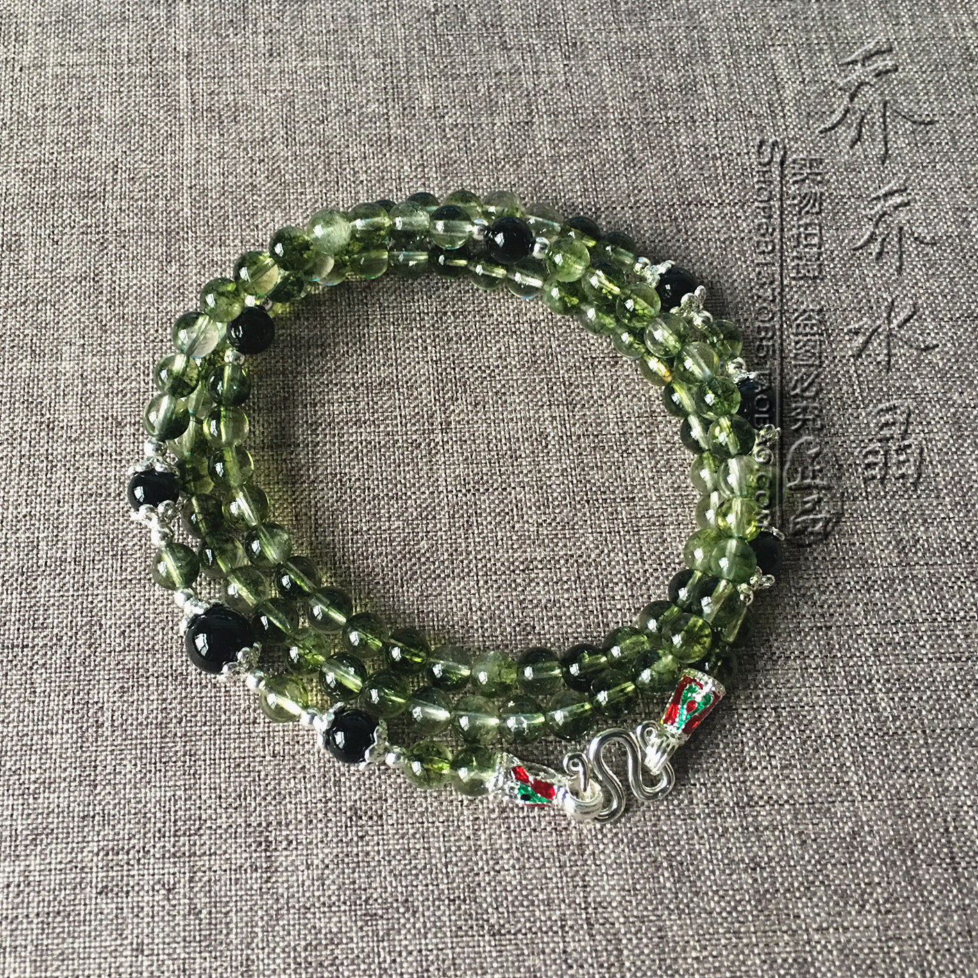 绿西瓜晶幽灵水晶唐卡项链银色配件泰国佛牌毛衣挂链可定制款式