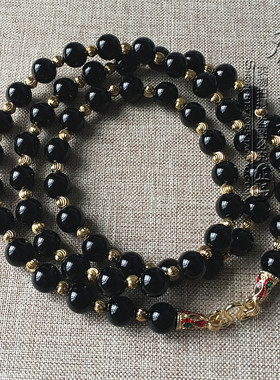 黑玛瑙泰国佛牌毛衣项链可定制