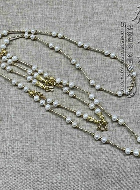 天然珍珠唐卡毛衣项链 金色泰国佛牌三层挂链可定制其他款式
