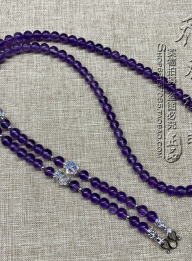 天然紫水晶唐卡项链银色泰国佛牌毛衣挂链 可订做其他款式