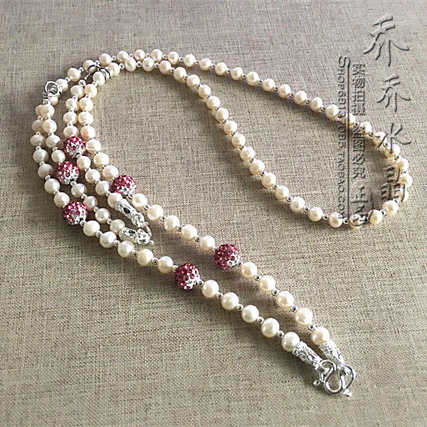 天然淡水珍珠毛衣唐卡项链银色泰国佛牌双层挂链可订其他款式