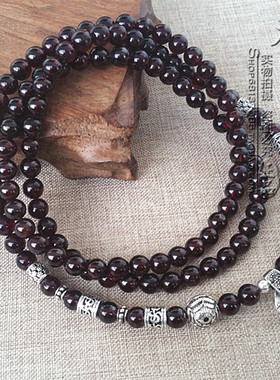 天然石榴石水晶佛牌链可定制款