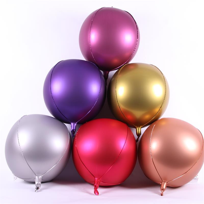 金属色亚光磨砂3d4d橱窗年会气球