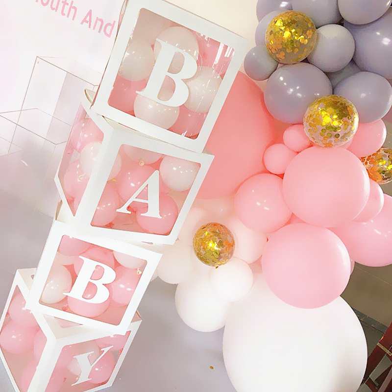 网红透明字母盒子BABY LOVE气球盒宝宝生日派对结婚婚房装饰布置