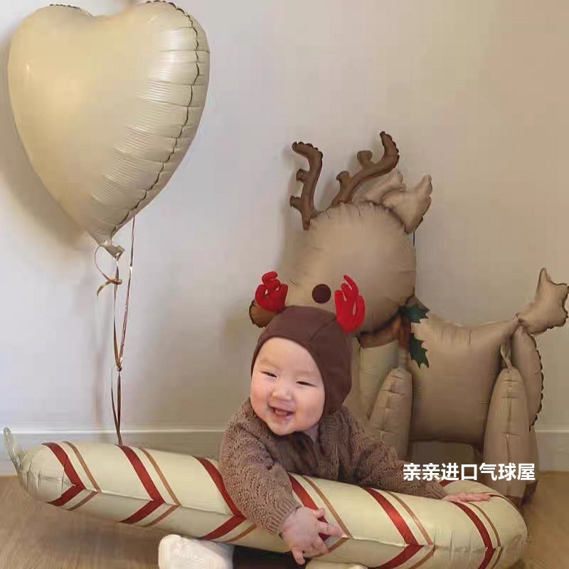 磨砂小鹿气球拐杖驯鹿节日装饰品