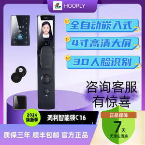 鸿利智能锁C16指纹款C16人脸识别3D门锁指纹密码可视