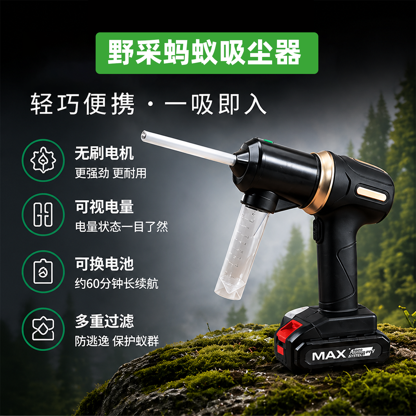 野采蚂蚁吸尘器野采神器蚂蚁专用吸尘器吸虫器阿韬ants