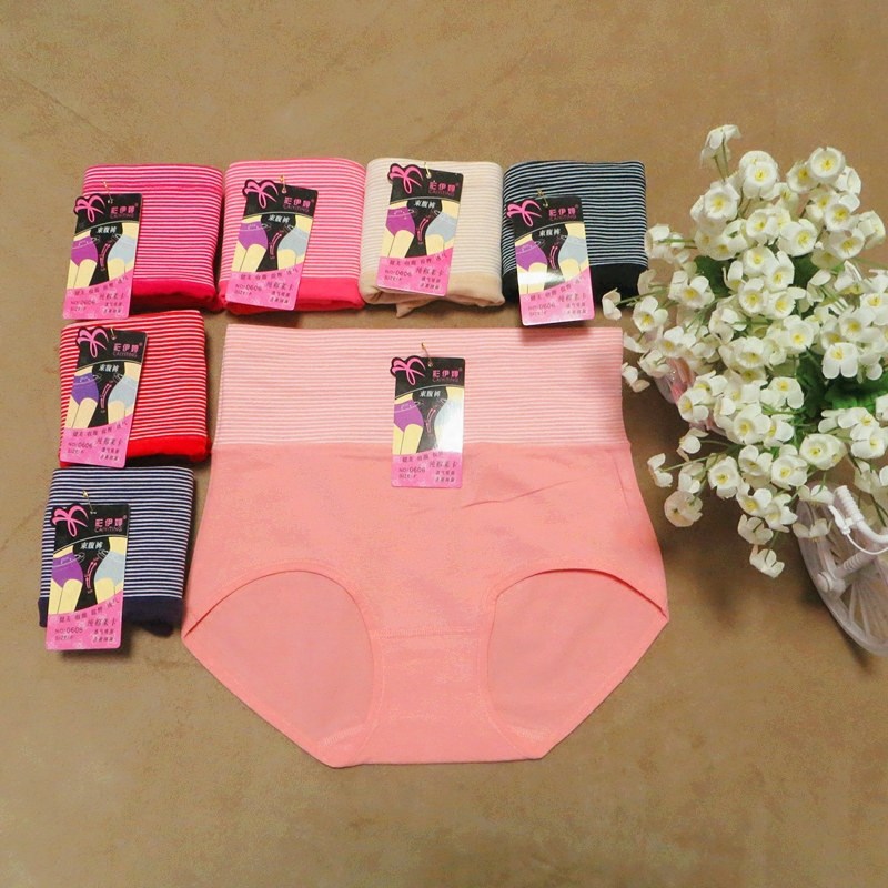 彩伊婷新款 0606 纯棉条纹高腰收腹束腹瘦身女士三角内裤,女士内衣/男士内衣/家居服,女三角裤,淘宝优惠券,粉丝福利购,淘宝优惠卷