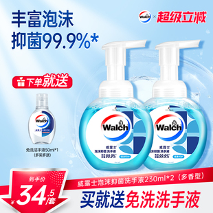 2家用抑菌99.9%儿童成人通用清洁易冲洗 威露士泡沫洗手液230ml