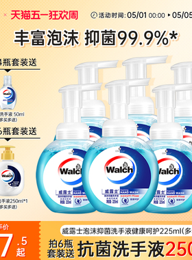 威露士泡沫型洗手液225ml瓶 儿童成人家庭专用温和清洁滋润双手