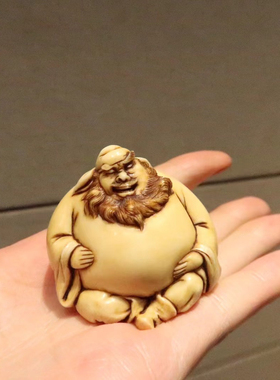 【钟馗】鹿角根付/礼品/摆件/手把件