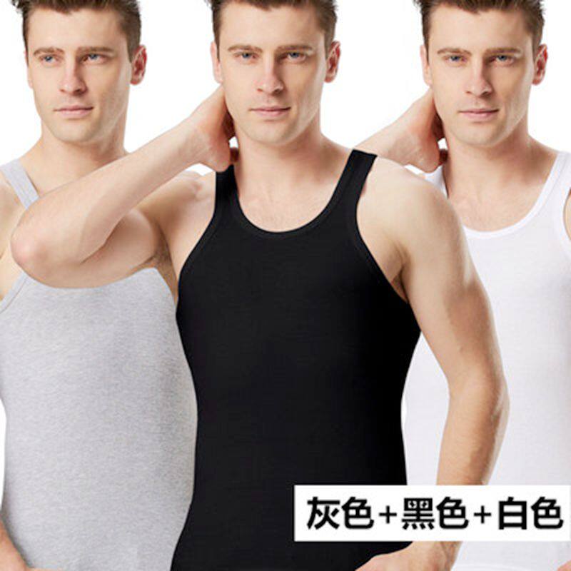 男士背心纯棉修身型运动健身马甲打底螺纹汗衫纯色紧身吊带青年版
