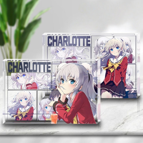 Charlotte夏洛特友利奈绪透明亚克力砖日漫周边二次元水晶立牌女