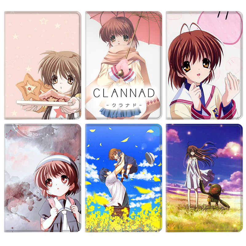 CLANNAD动漫周边平板皮套10.9适用ipad789保护壳pro10.5全包mini6软air2345蚕丝纹9.7寸华为12.9寸matepad11