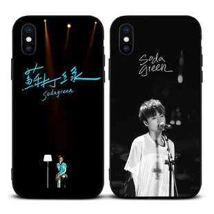 苏打绿吴青峰手机壳适用6s苹果XSMAX 8plus磨砂iphone11软壳7挂绳